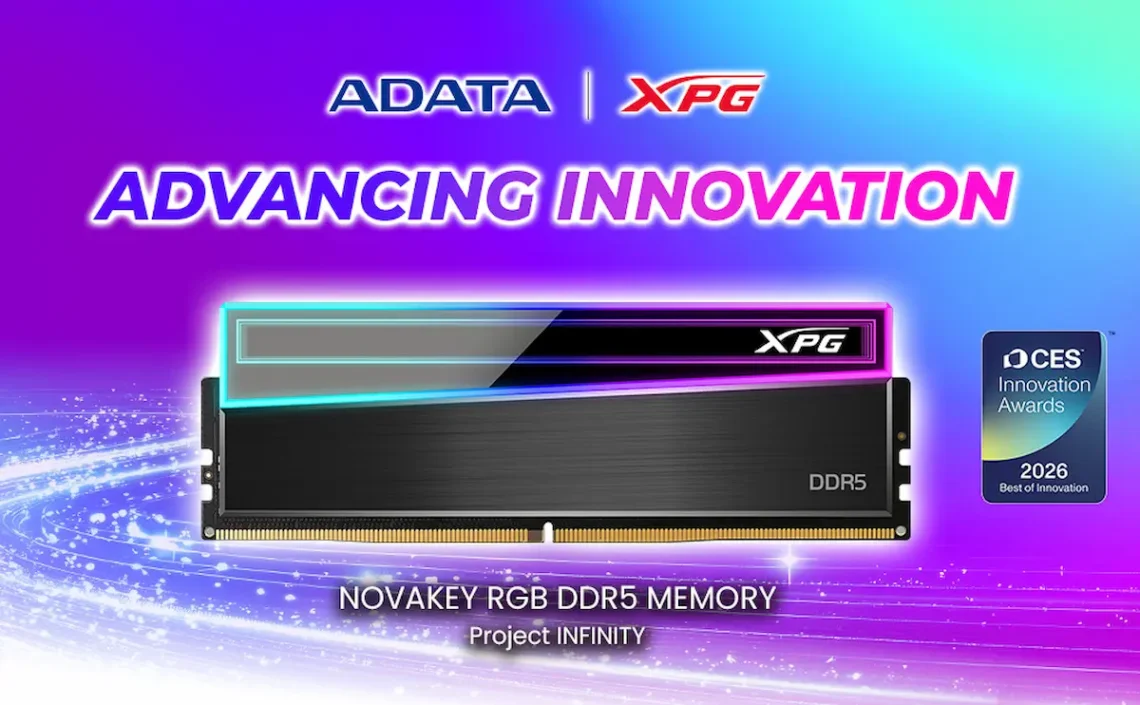 XPG NOVAKEY RGB DDR5 Oyun Belleği ile CES 2026'da Best of Innovation Ödülünü Kazandı